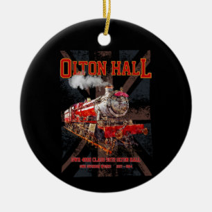 Olton Hall Vintage Steam Train English Locomotive Ceramic Tree Decoration