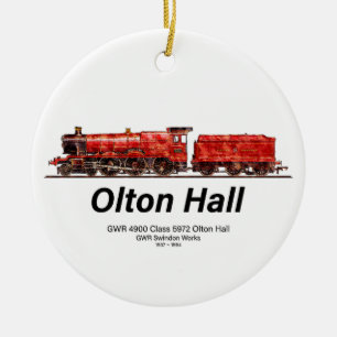 Olton Hall Vintage Steam Train English Locomotive Ceramic Tree Decoration
