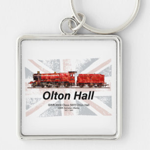 Olton Hall Vintage Steam Train English Locomotive Key Ring