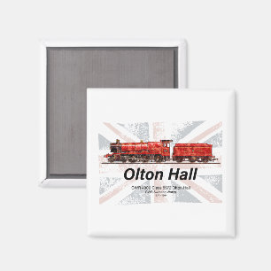 Olton Hall Vintage Steam Train English Locomotive  Magnet