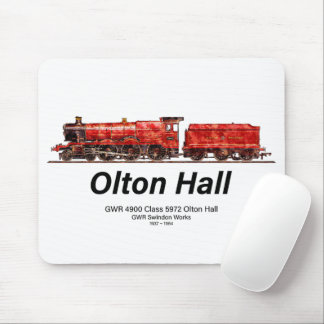 Olton Hall Vintage Steam Train English Locomotive Mouse Pad
