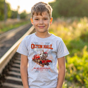 Olton Hall Vintage Steam Train English Locomotive T-Shirt