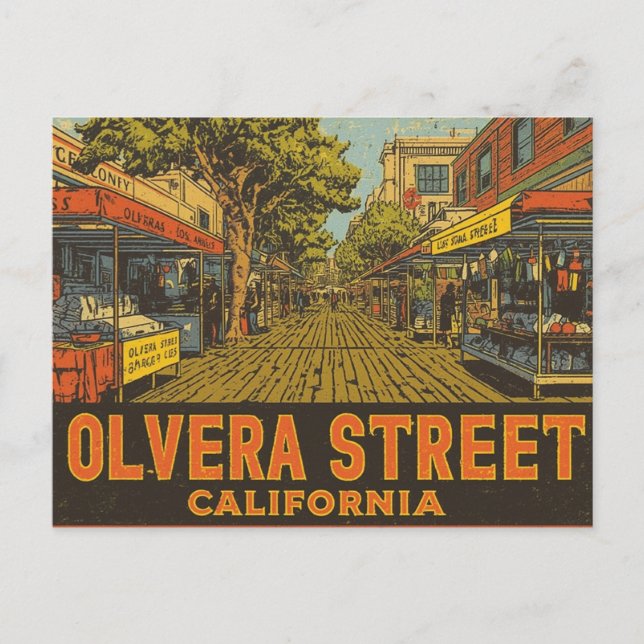 Olvera Street California Postcard (Front)