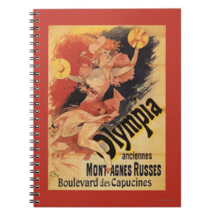 Olympia Nightclub Girl Crashing Cymbals Spiral Notebook
