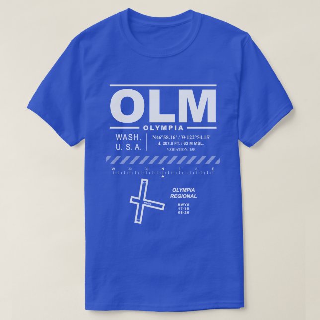 Olympia Regional Airport OLM T-Shirt (Design Front)