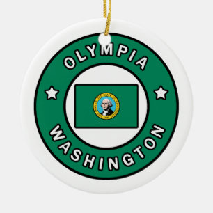 Olympia Washington Ceramic Tree Decoration