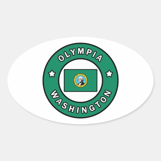 Olympia Washington Oval Sticker (Front)