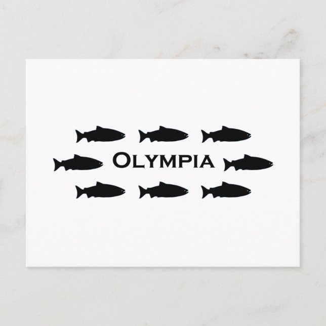 Olympia Washington Salmon Logo Postcard (Front)