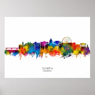 Olympia Washington Skyline Poster