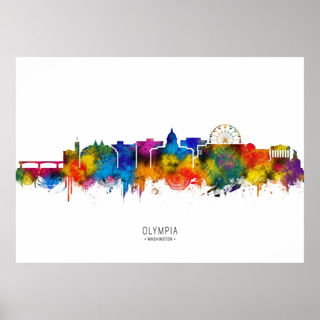 Olympia Washington Skyline Poster (Front)
