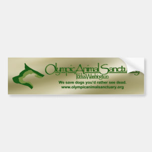 Olympic Animal Sanctuary gold Bumper Sticker