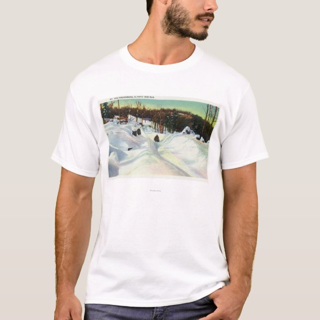 Olympic Bobsled Run View on Mt. Van Hoevenberg T-Shirt (Front)