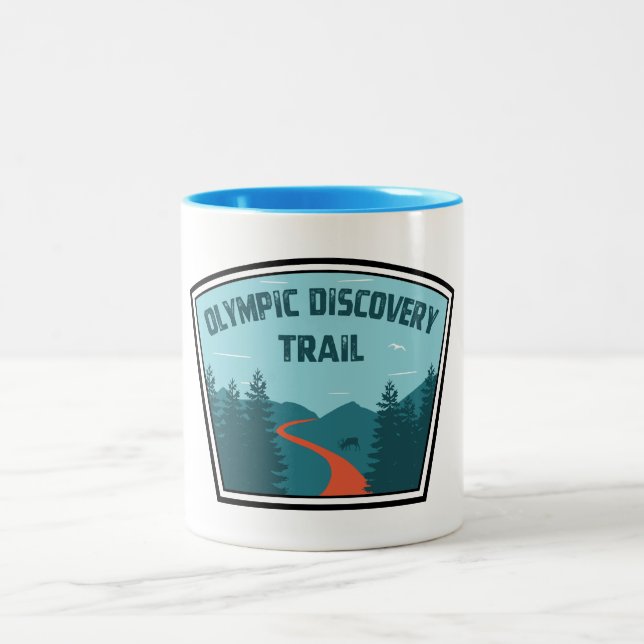Olympic Discovery Trail Washington State Two-Tone Coffee Mug (Center)