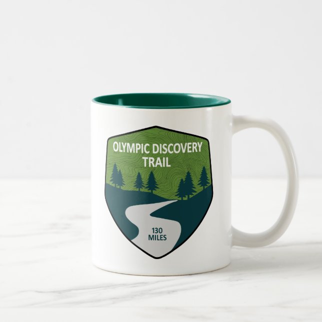 Olympic Discovery Trail Washington State Two-Tone Coffee Mug (Right)
