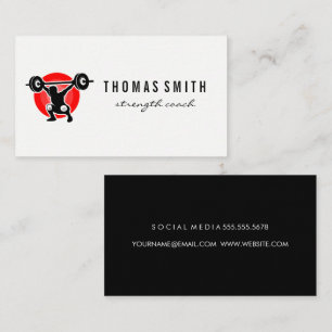 Olympic Lift   Weight Training Logo Business Card