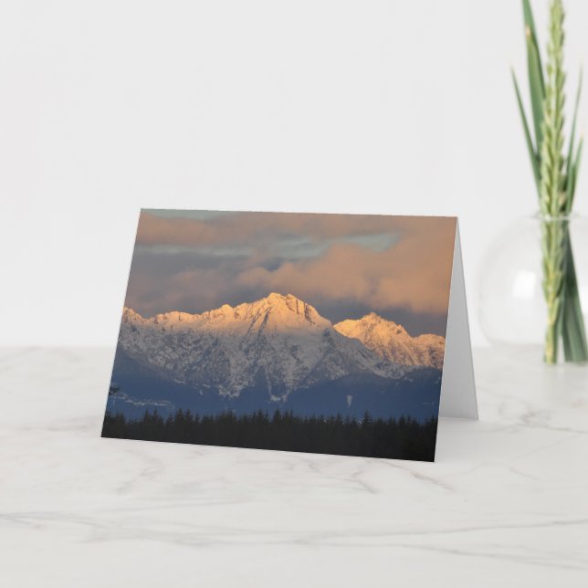 Olympic Mountains at Sunrise - Frameable Art Card (Front)