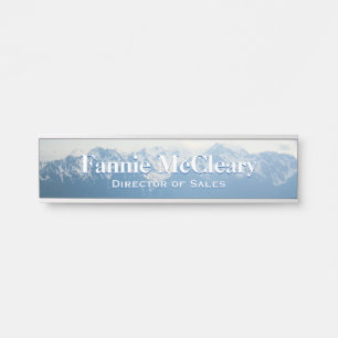 Olympic Mountains Desk Nameplate