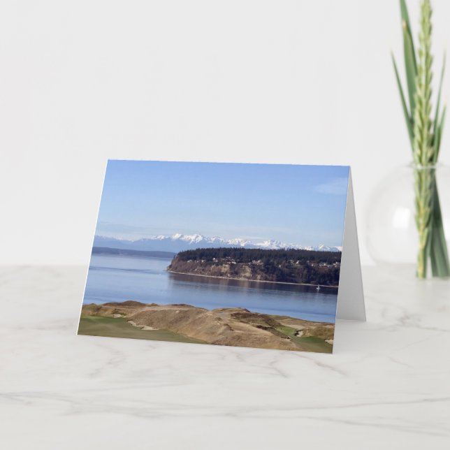 Olympic Mountains from Chamber's Bay Blank Card (Front)