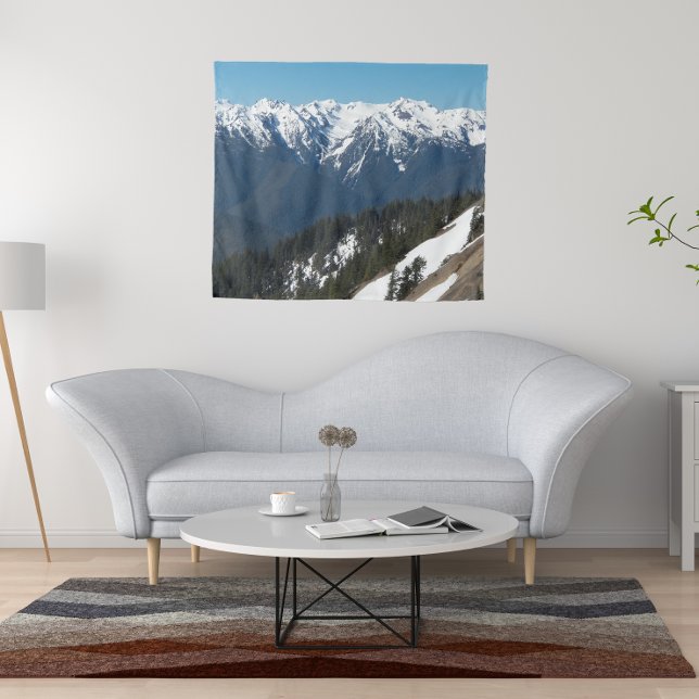 Olympic Mountains Scenic Landscape Photo Tapestry (In Situ (Sofa))