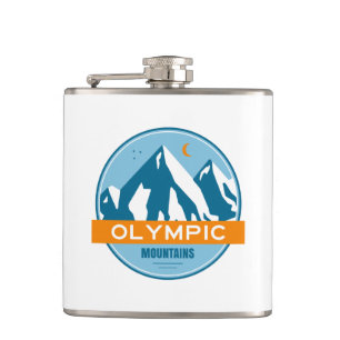 Olympic Mountains Washington Hip Flask