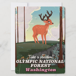 Olympic National Forest USA travel poster