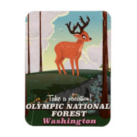Olympic National Forest USA travel poster