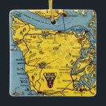 Olympic National Park Ceramic Ornament<br><div class="desc">A vintage map of Olympic National Park - Washington State repurposed!</div>