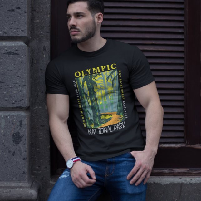 Olympic National Park Hoh Rainforest Distressed  T-Shirt (Creator Uploaded)