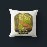 Olympic National Park Hoh Rainforest Washington   Cushion<br><div class="desc">Olympic vector artwork design. The park sprawls across several different ecosystems,  from the dramatic peaks of the Olympic Mountains to old-growth forests.</div>