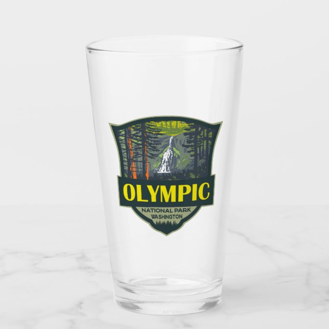 Olympic National Park Illustration Retro Glass (Front)
