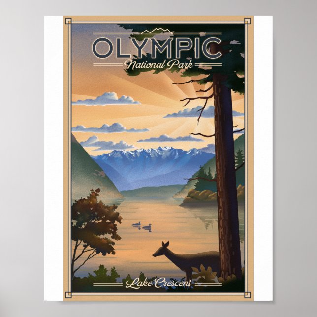 Olympic National Park Litho Artwork Poster (Front)