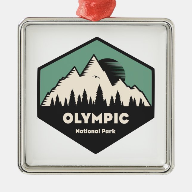 Olympic National Park Metal Tree Decoration (Front)