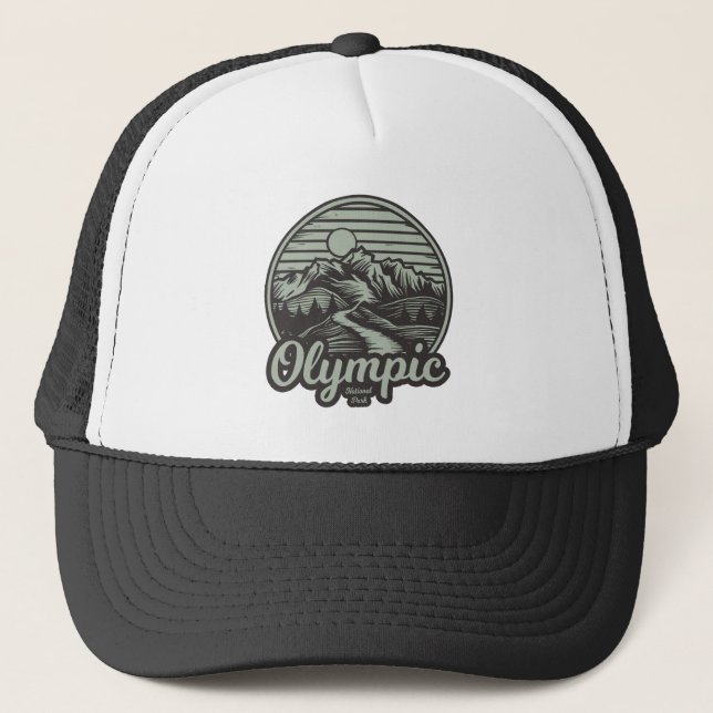Olympic National Park Mountain Trail Trucker Hat (Front)