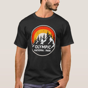 Olympic National Park Mountain Trees & Sun Camping T-Shirt