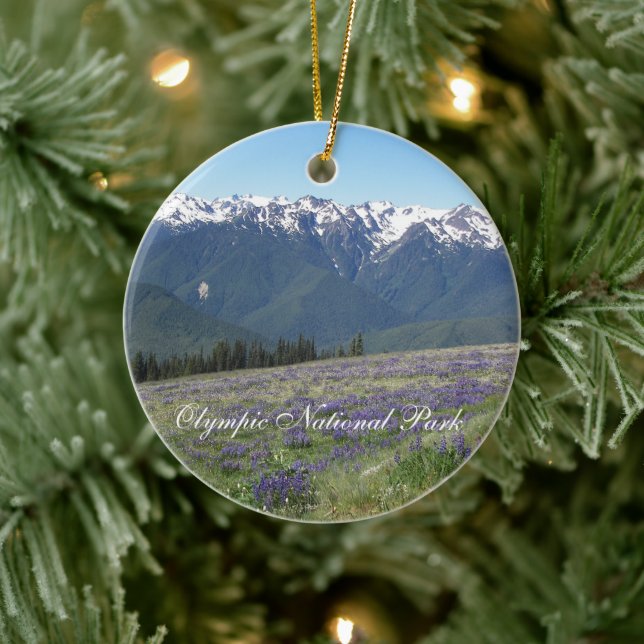 Olympic National Park Mountains and Meadows Ceramic Tree Decoration (Tree)