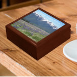 Olympic National Park Mountains and Meadows Gift Box<br><div class="desc">Store trinkets,  jewellery and other small keepsakes in this wooden gift box with ceramic tile featuring a scenic photo image of beautiful Olympic National Park mountain landscape and wildflower meadows. Select your gift box size and colour.</div>