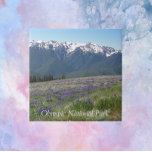 Olympic National Park Mountains and Meadows Tile<br><div class="desc">Ceramic tile featuring a scenic landscape photo image of the snow capped Olympic mountains and meadow wildflowers in Olympic National Park,  Washington. Select your tile size. Makes a great travel souvenir trivet!</div>