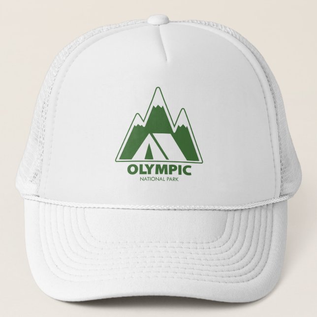Olympic National Park Mountains Camping Trucker Hat (Front)