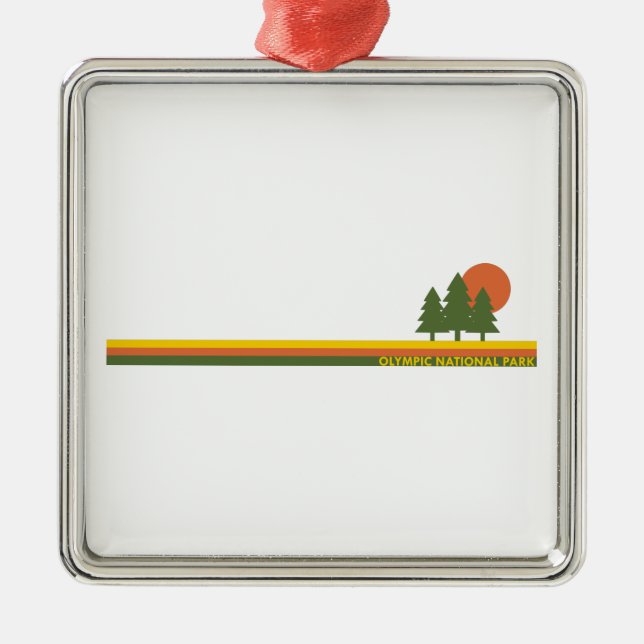 Olympic National Park Pine Trees Sun Metal Tree Decoration (Front)