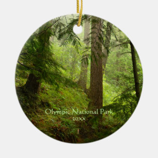 Olympic National Park Rainforest Photo Ceramic Tree Decoration