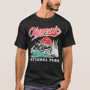 Olympic National Park Retro 80s Mountains Graphic  T-Shirt