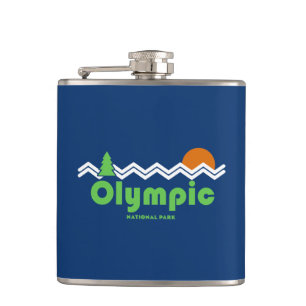 Olympic National Park Retro Hip Flask