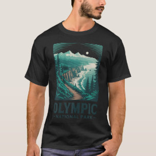Olympic National Park Retro Outdoor Camping Us T-Shirt