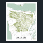 Olympic National Park Retro Street Map Poster<br><div class="desc">Olympic National Park Retro Street Map</div>