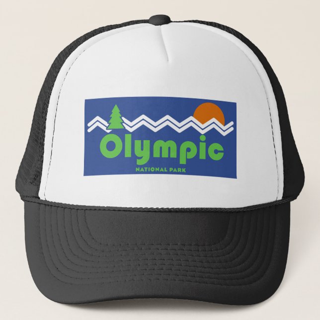 Olympic National Park Retro Trucker Hat (Front)