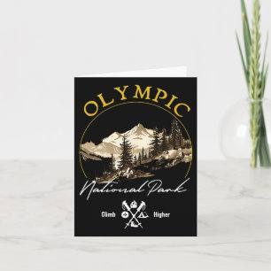 Olympic National Park Retro Vintage Apparel - Souv Card