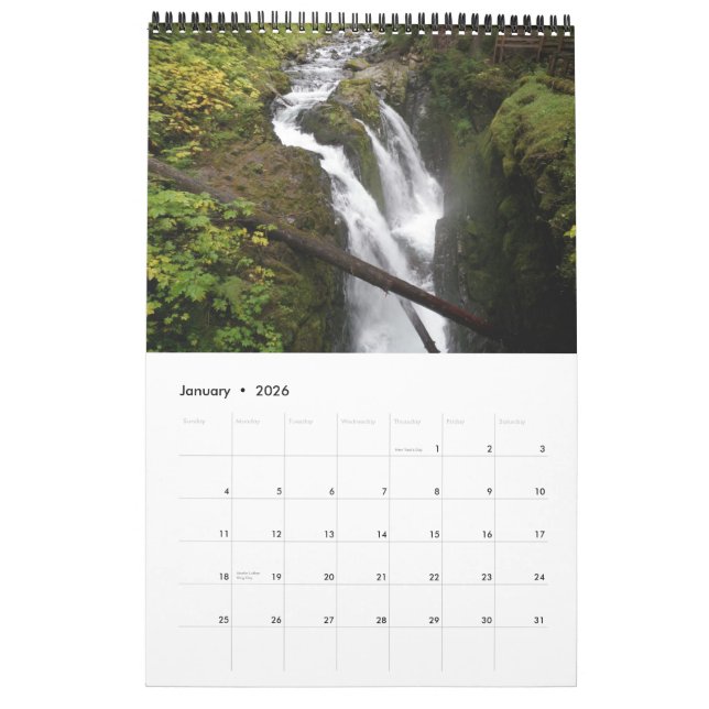 Olympic National Park, Sol Duc Area Calendar (Jan 2026)