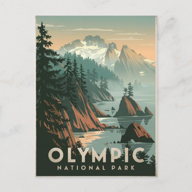 Olympic National Park Vintage Postcard (Front)