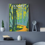 Olympic National Park Washington Hoh Rainforest Poster<br><div class="desc">Olympic vector artwork design. The park sprawls across several different ecosystems,  from the dramatic peaks of the Olympic Mountains to old-growth forests.</div>