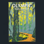 Olympic National Park Washington Hoh Rainforest  Tea Towel<br><div class="desc">Olympic vector artwork design. The park sprawls across several different ecosystems,  from the dramatic peaks of the Olympic Mountains to old-growth forests.</div>